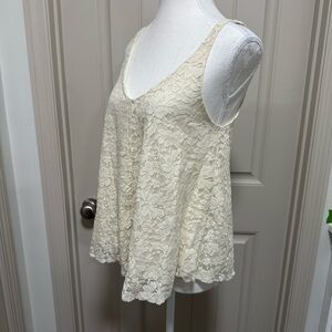 American Eagle Outfitters Ivory Sleeveless Blouse